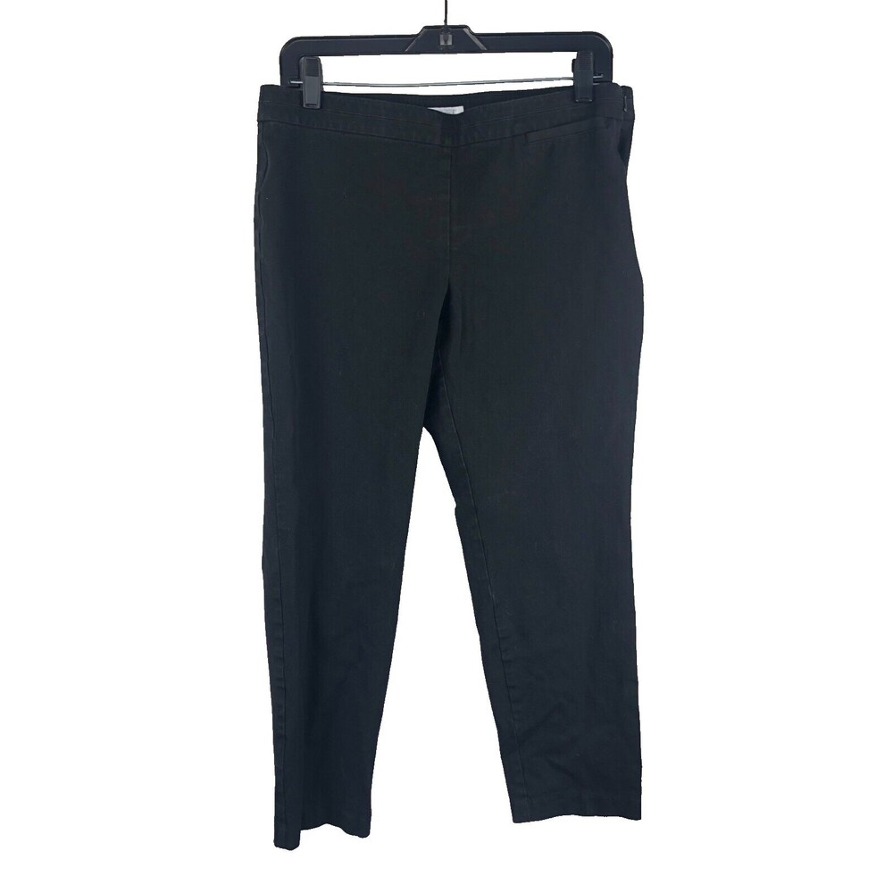 J Jill Pants Womens 12 Black Precision Stretch Casual Cotton Blend Ankle 33x25